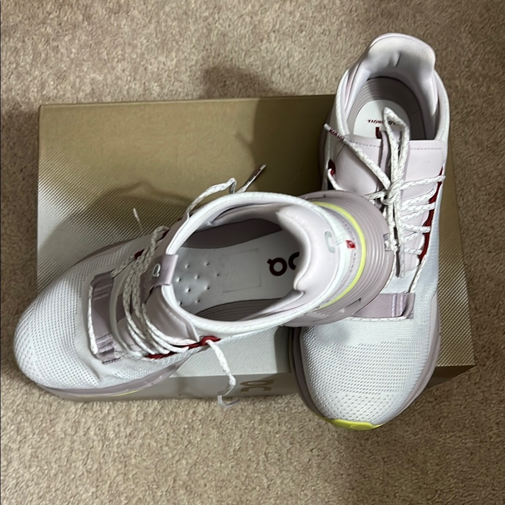 White and Red Athletic Sneakers